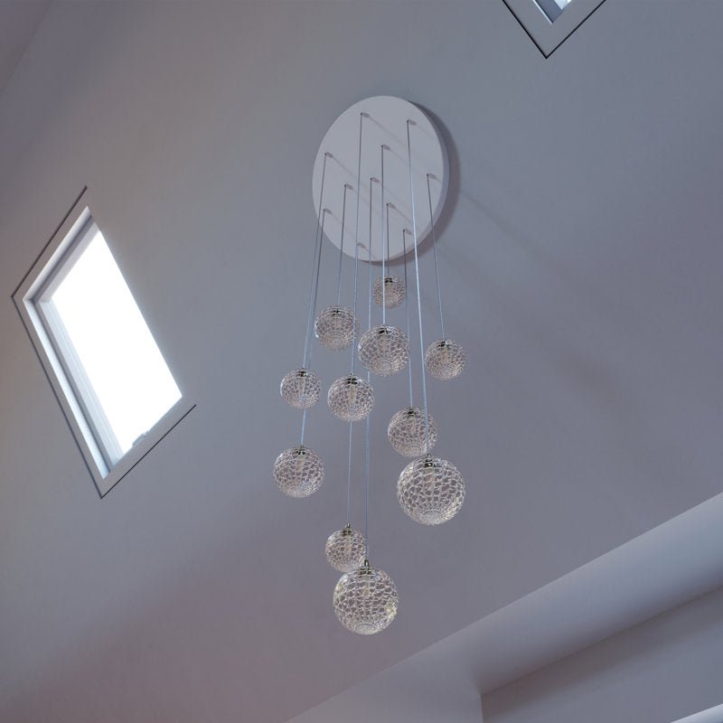 Breeze 11 Clear Glass Pendants Chandelier