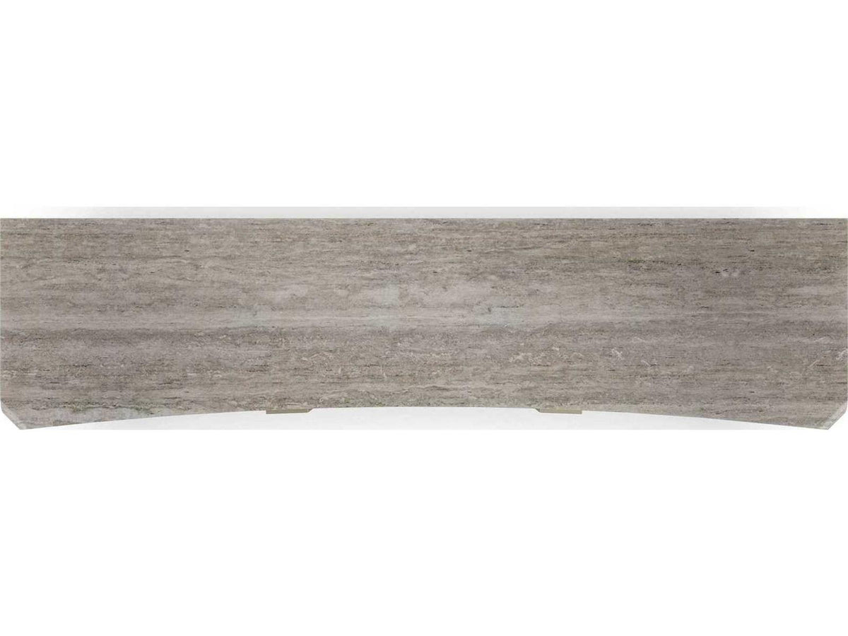 Crushing It Handcrafted Buffet with Silver Travertine Top in Charred Bark