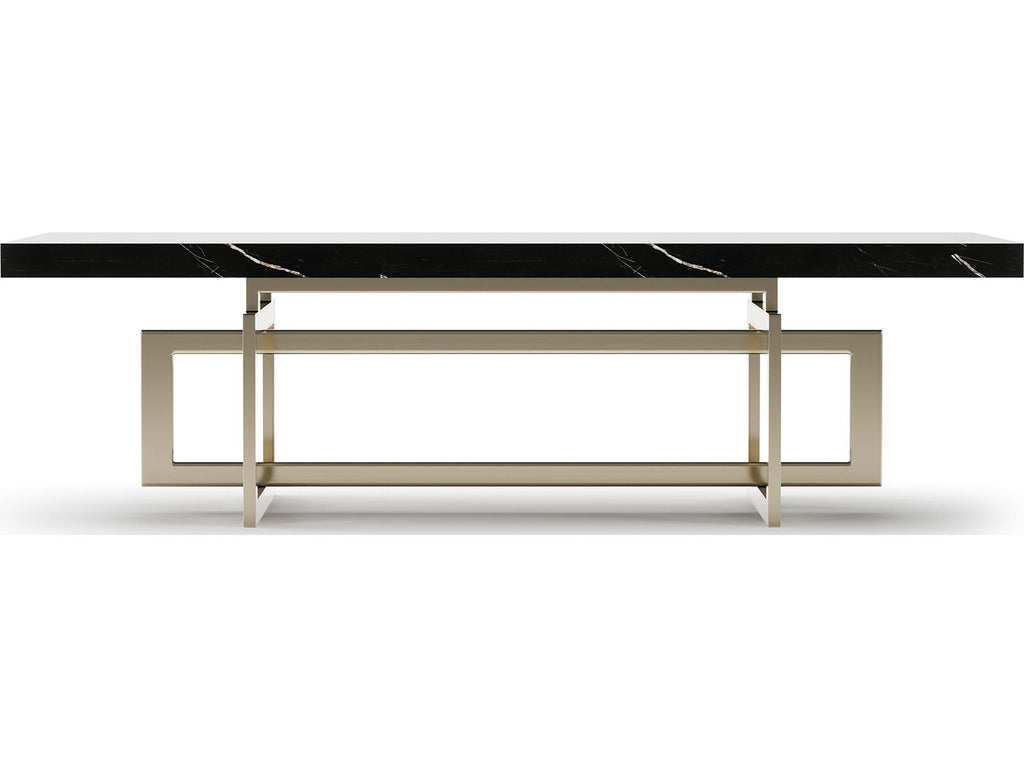 Wish You Were Here Rectangle Coffee Table in Black Marble and Whisper of Gold