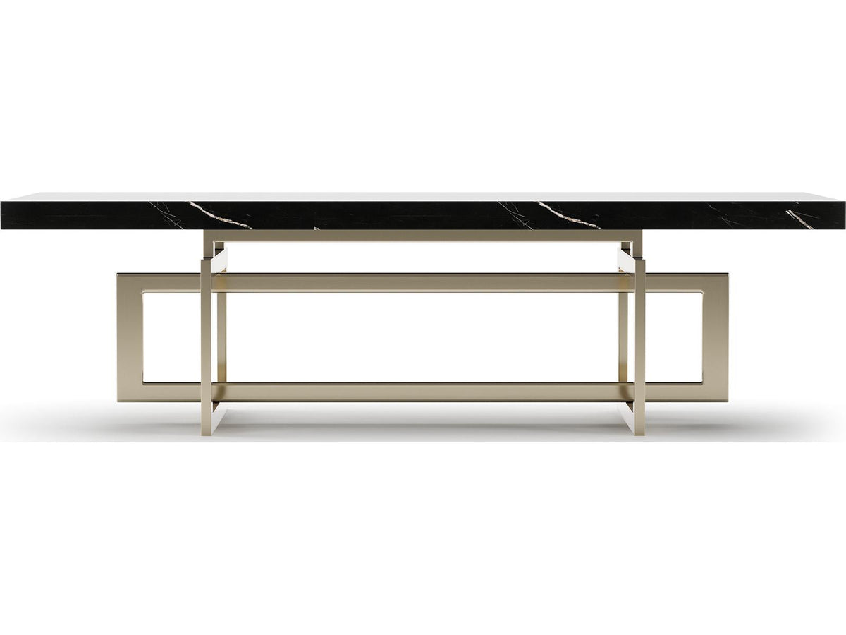 Wish You Were Here Rectangle Coffee Table in Black Marble and Whisper of Gold