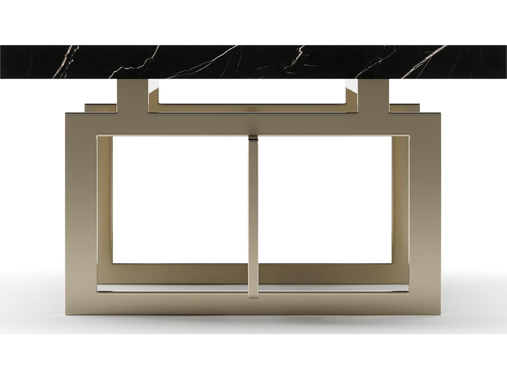 Wish You Were Here Rectangle Coffee Table in Black Marble and Whisper of Gold