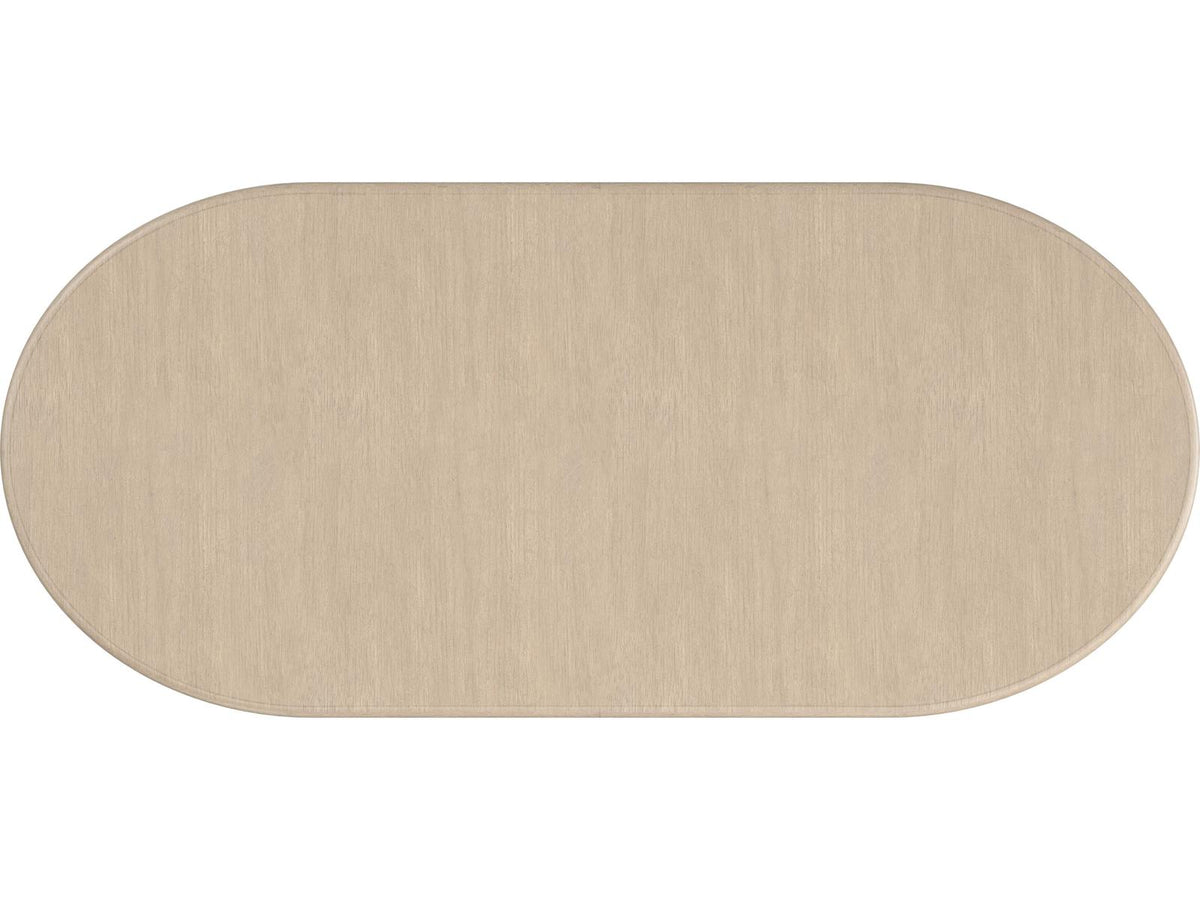Emphasis 94-Inch Oval Extension Dining Table in Sun Drenched Oak and Silver Travertine