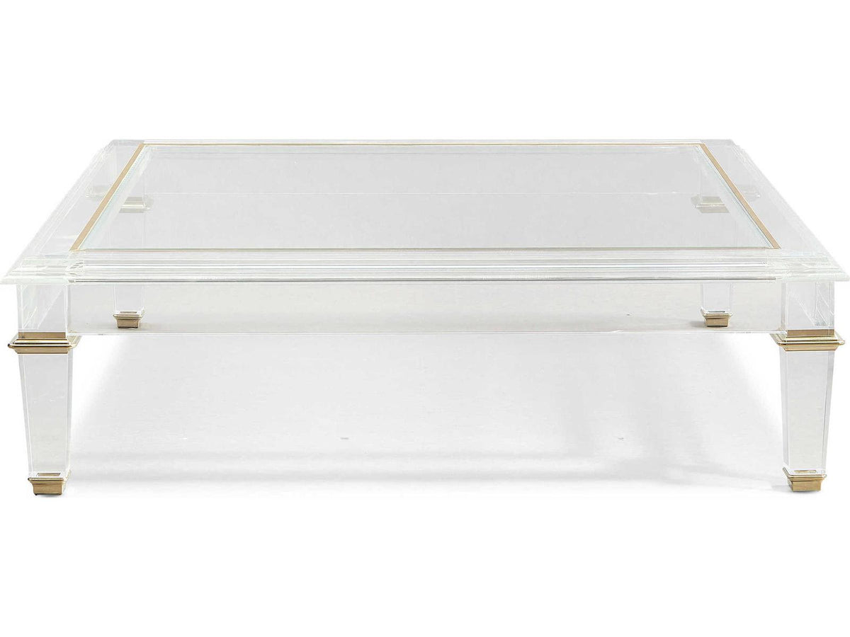 Signature Promethean Pierre Square Glass Majestic Gold Coffee Table