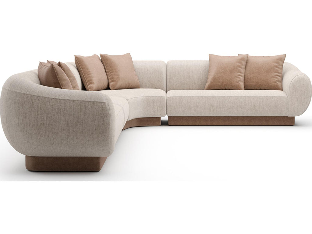 Seta L-Shaped 4-Piece Modular Polyester Blend Sectional in Oatmeal Tan