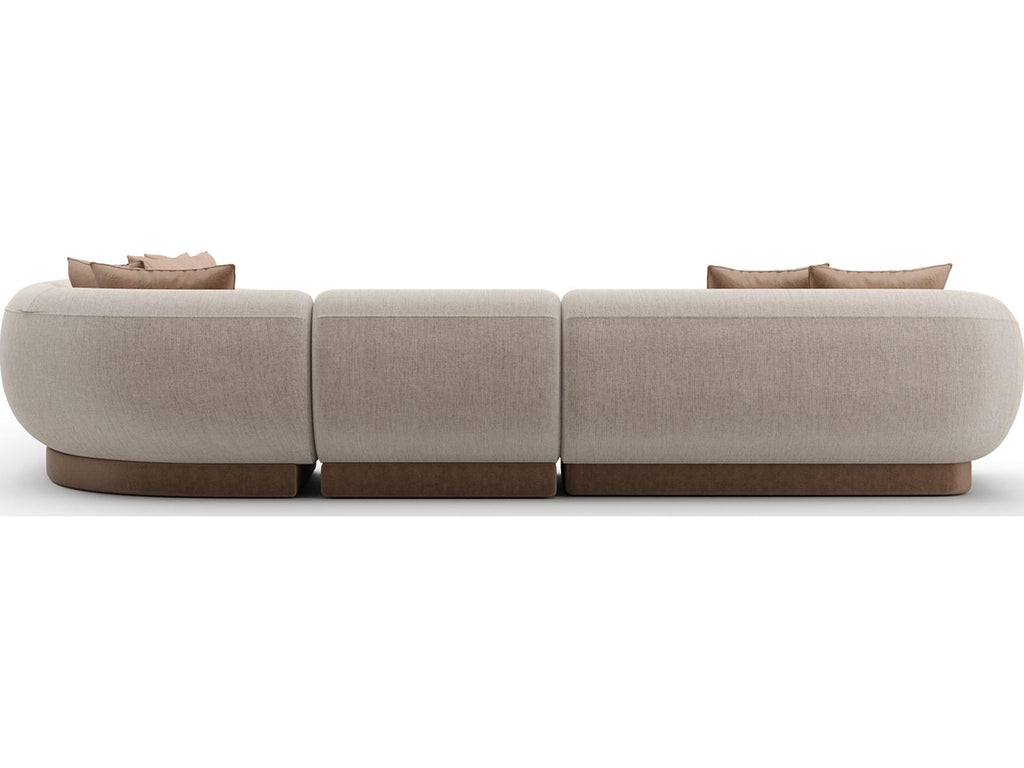 Seta L-Shaped 4-Piece Modular Polyester Blend Sectional in Oatmeal Tan