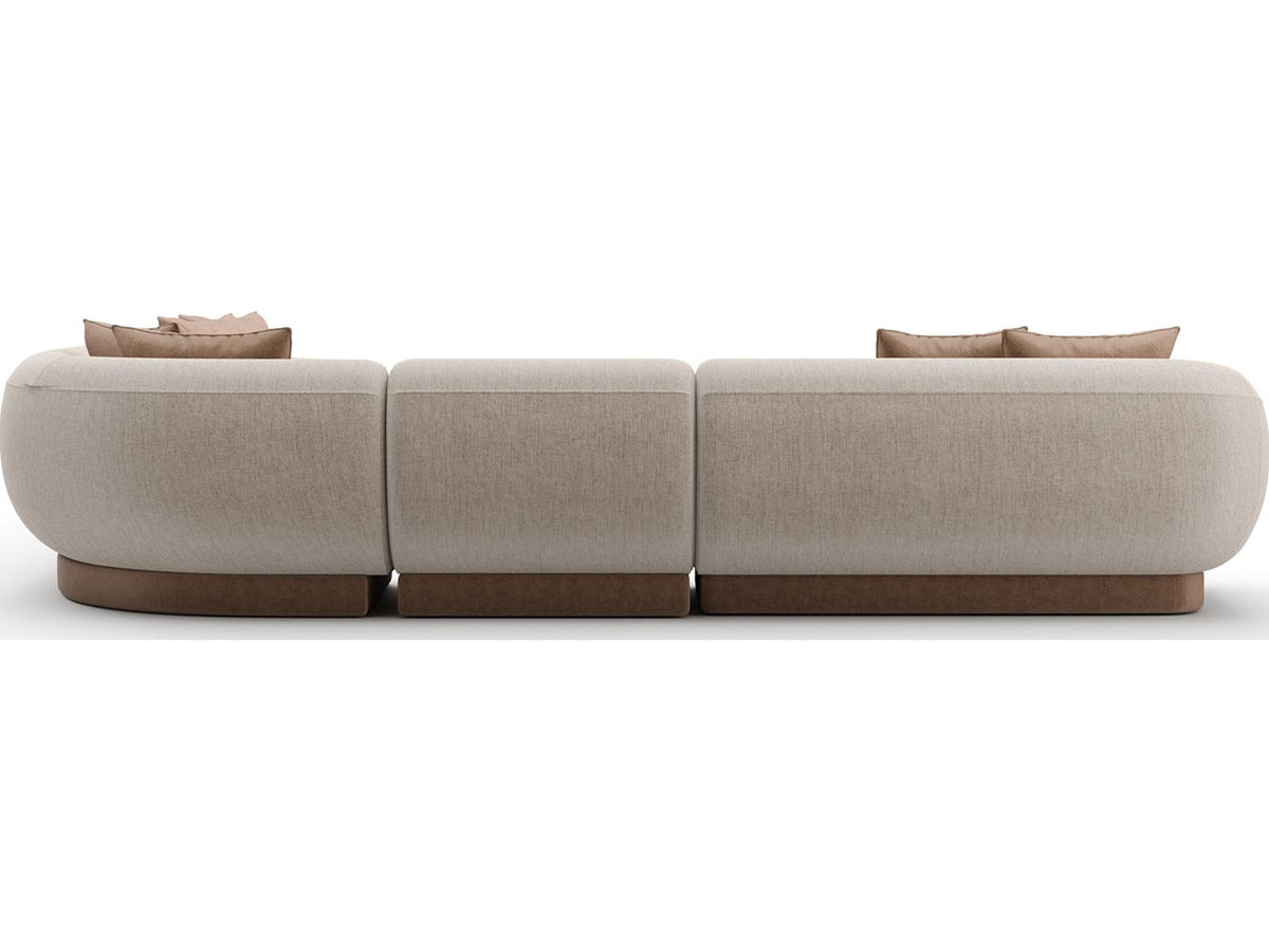 Seta L-Shaped 4-Piece Modular Polyester Blend Sectional in Oatmeal Tan