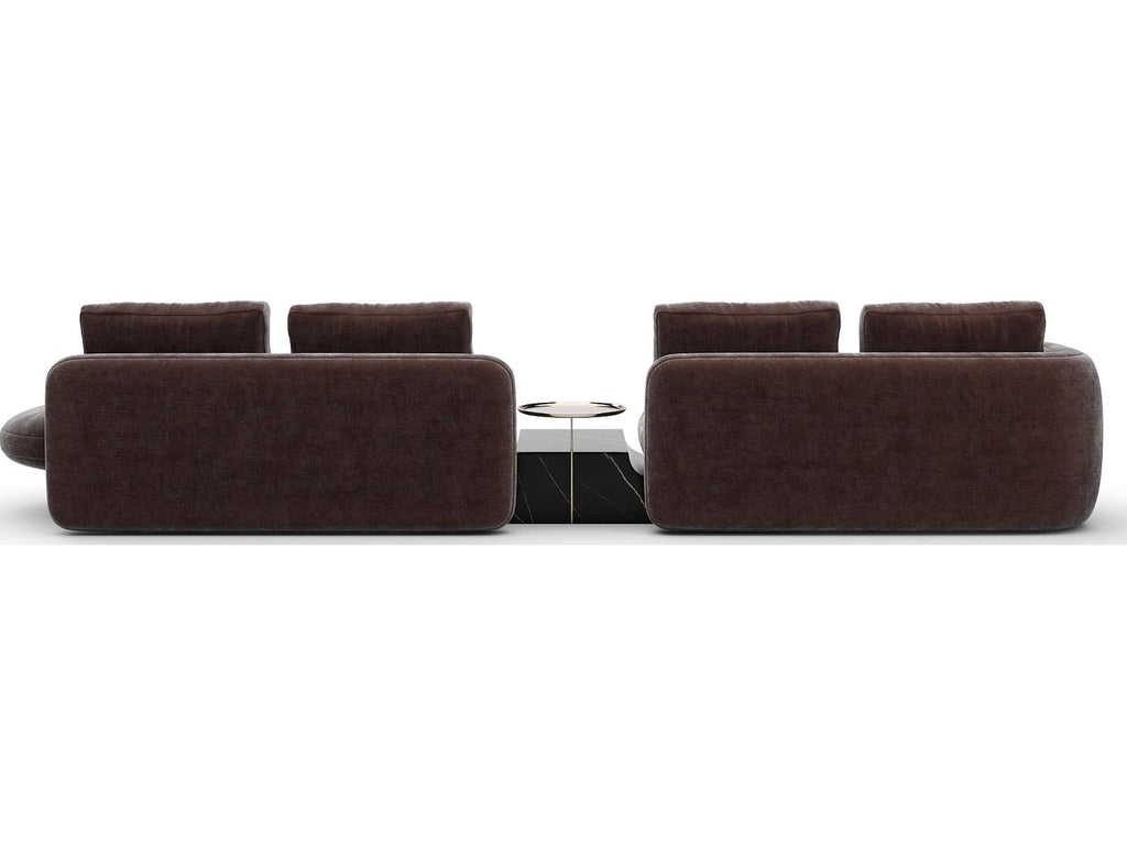 Overlap Right Bumper Sectional in Dark Taupe Fabric
