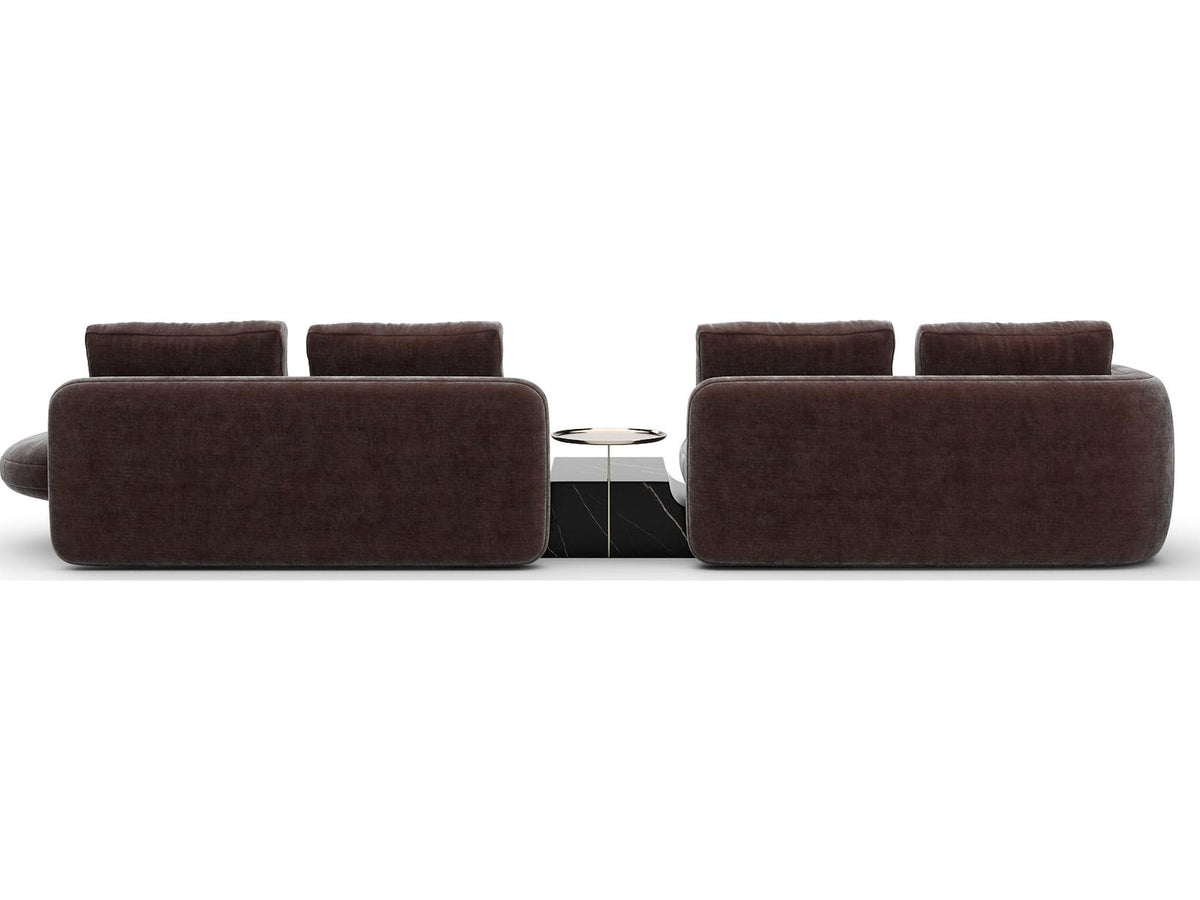 Overlap Right Bumper Sectional in Dark Taupe Fabric