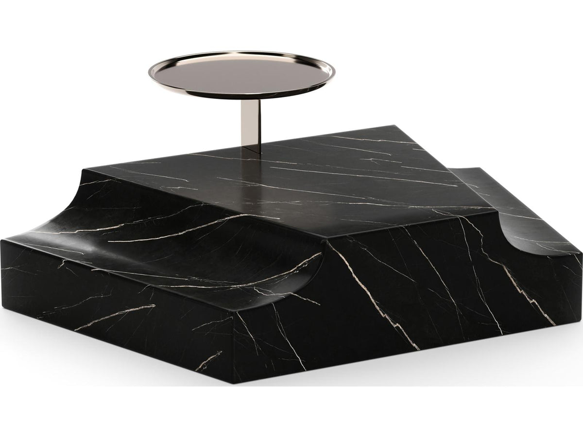 Overlap Round Stone End Table