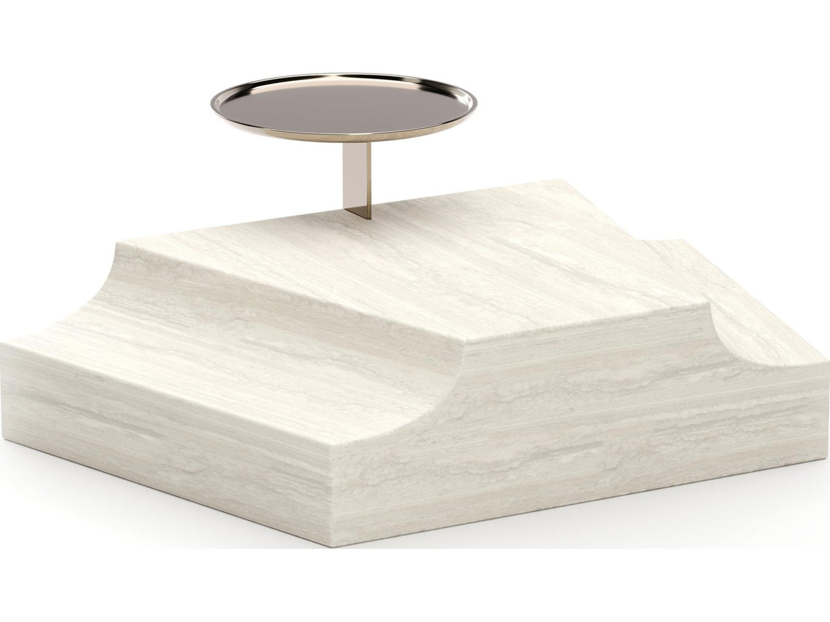 Overlap Round Stone End Table