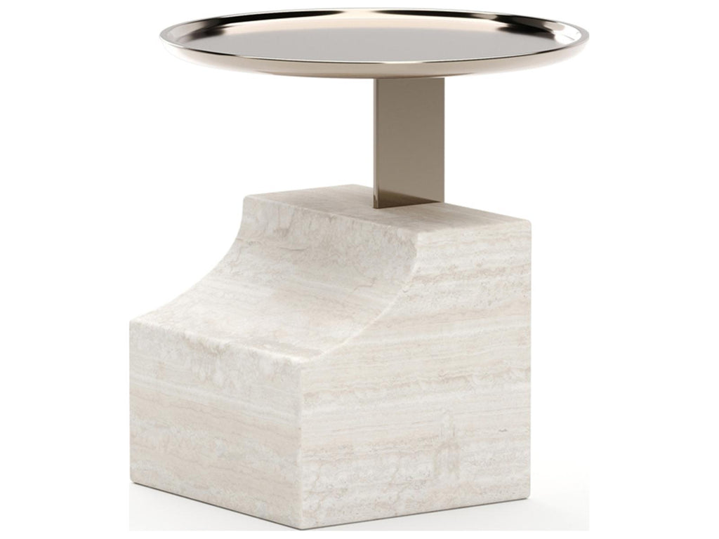 Overlap Round Stone End Table