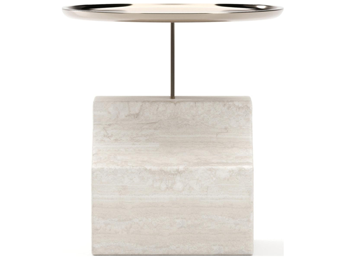 Overlap Round Stone End Table