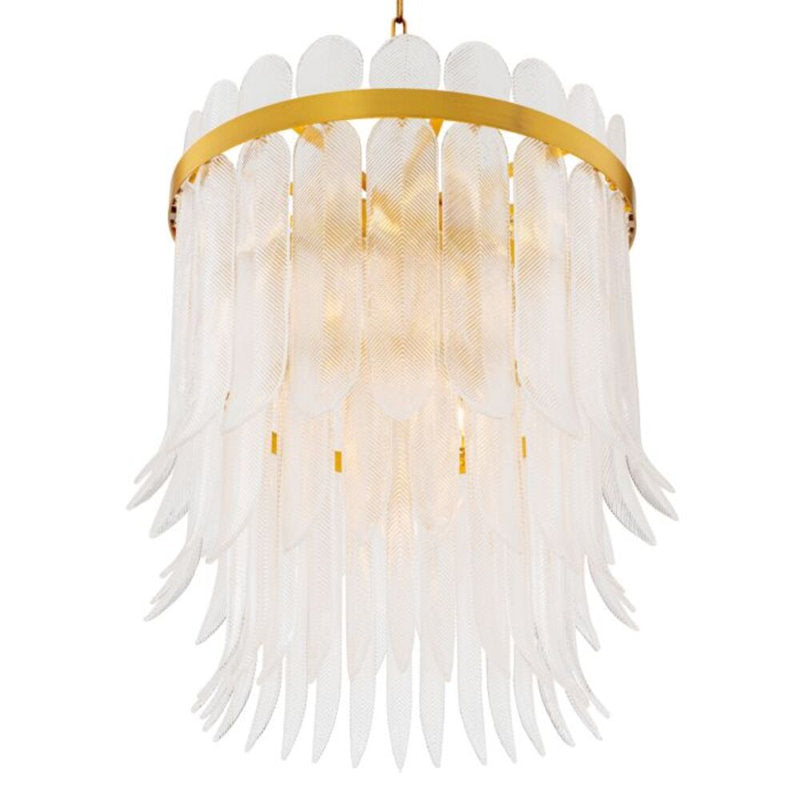 CDJ Chandelier Erika antique brass finish clear glass