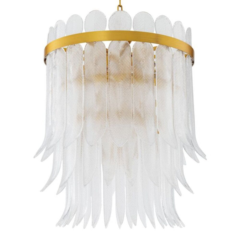 CDJ Chandelier Erika antique brass finish clear glass