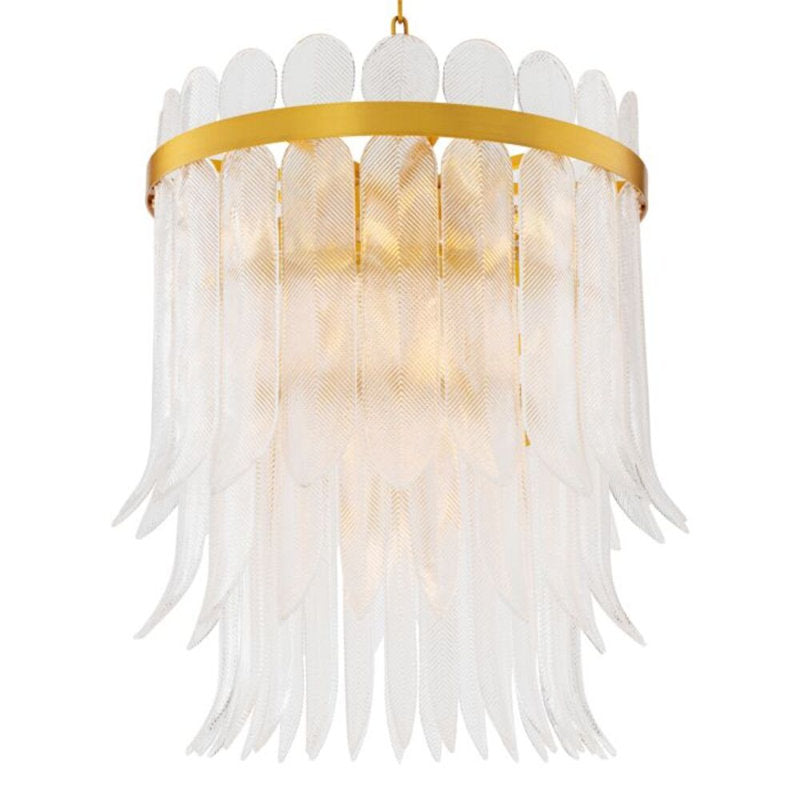 CDJ Chandelier Erika antique brass finish clear glass