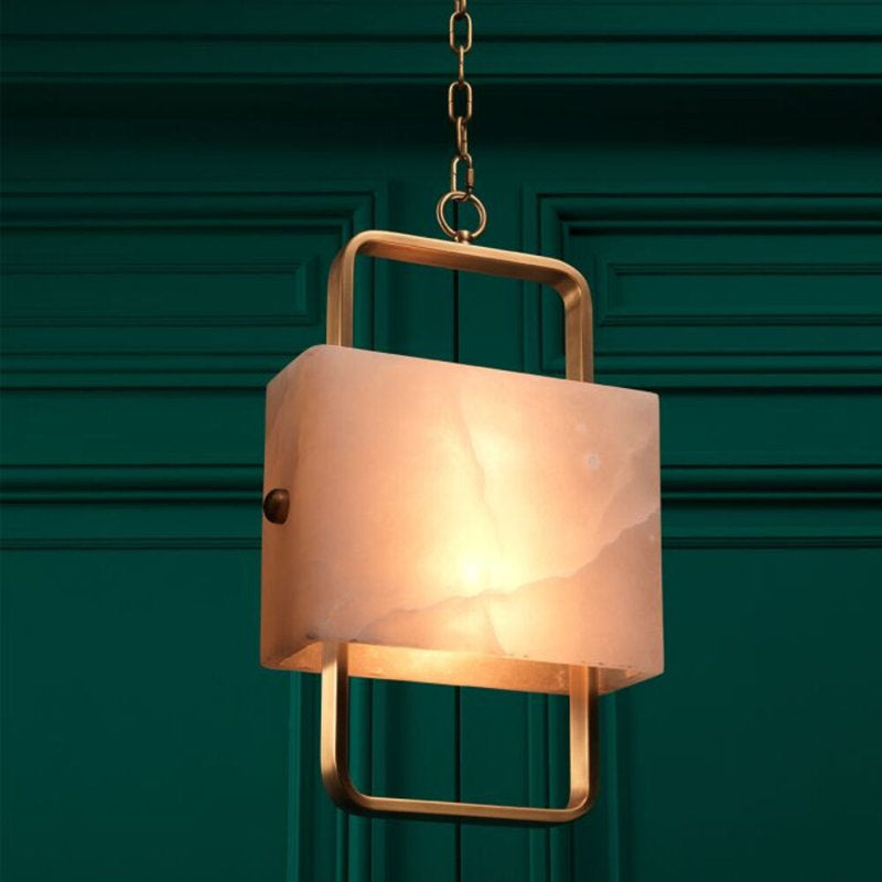 CDJ Chandelier Melbourne antique brass finish alabaster