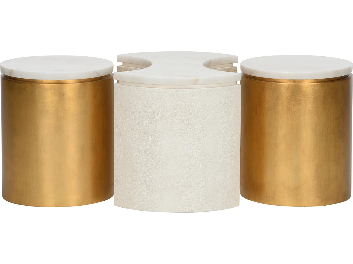 Bradshaw Orrell Marble White Cream Gold Coffee Table Set