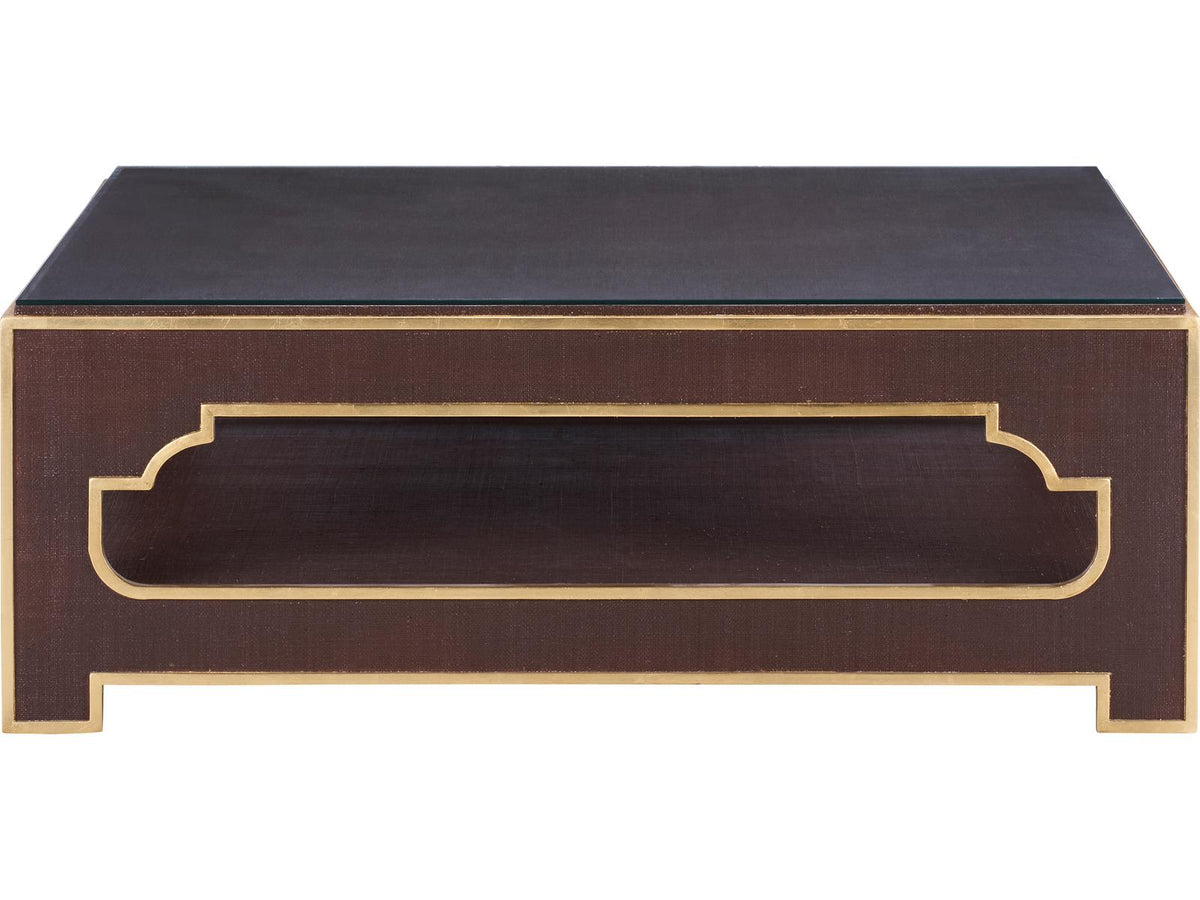 Jamie Merida Square Glass Brown Coffee Table
