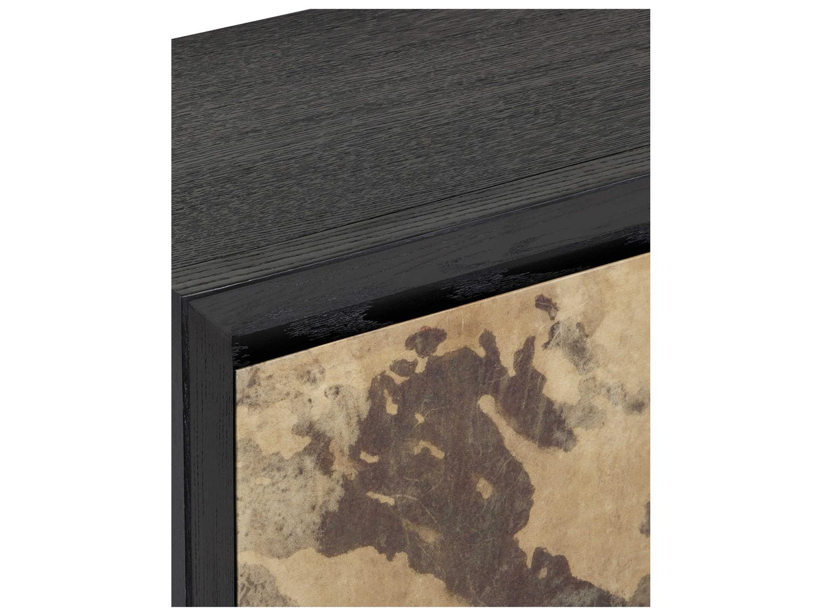 Vistas 80" Natural Vellum Caviar Black Sideboard