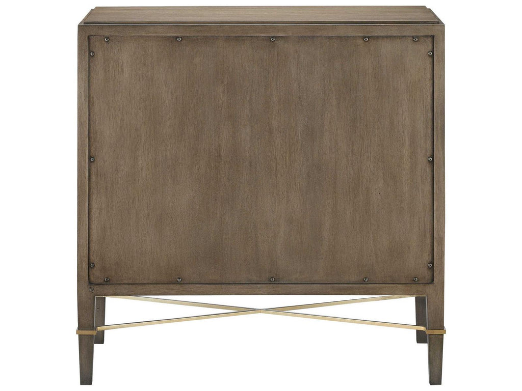 Currey and Company Verona Chanterelle 3-Drawer Chest in Mahogany and Champagne