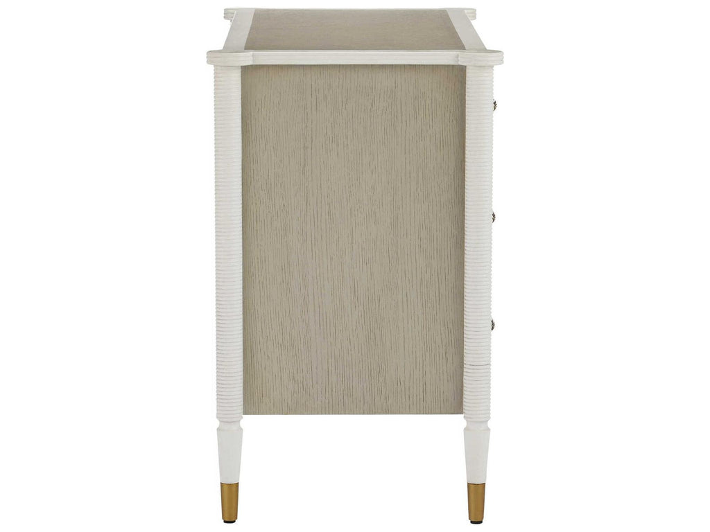 Aster Three-Drawer Chest Off-White Fog Polished Brass