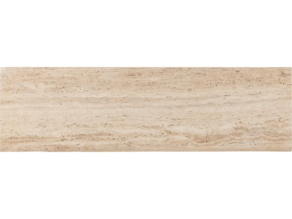 Currey and Company Demi Rectangular Travertine Console Table in Natural Beige
