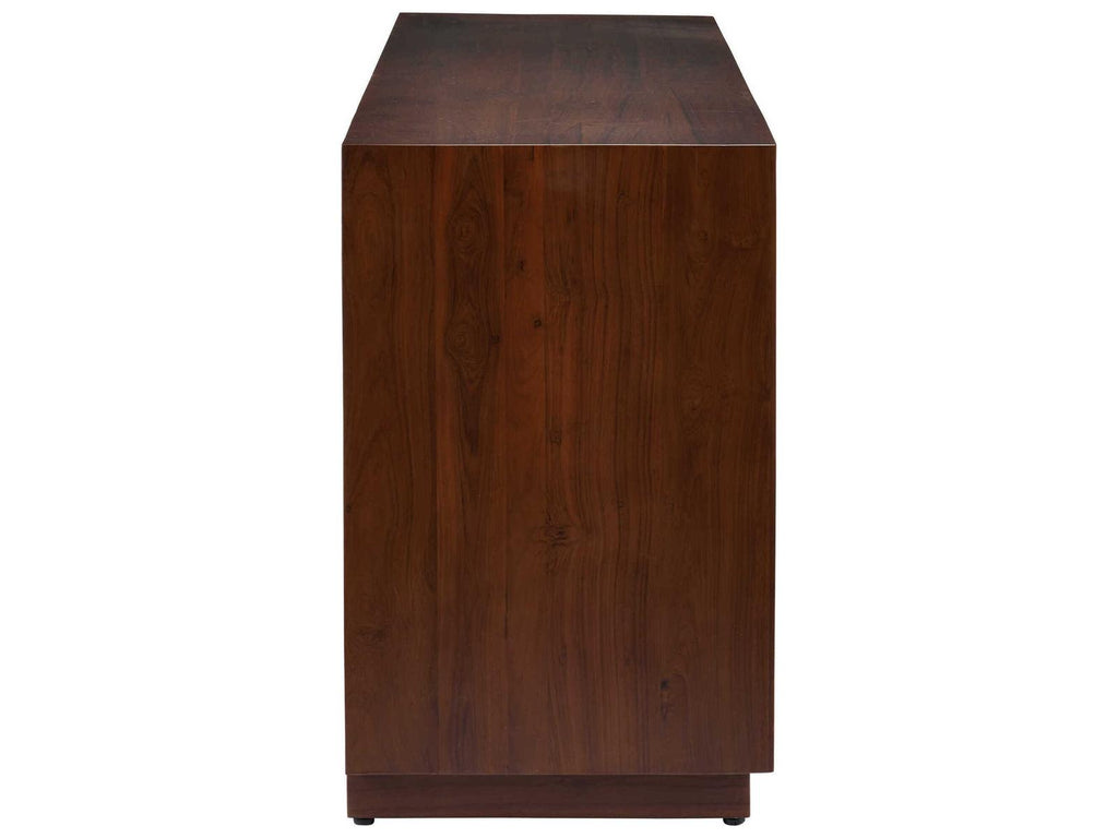 Currey and Company Jardin Credenza in Walnut and Antique Brass