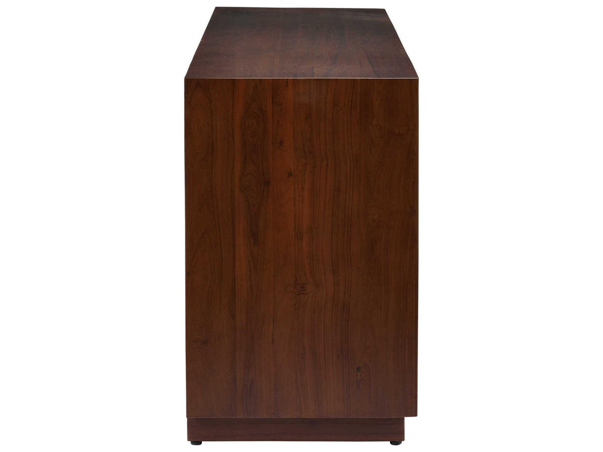 Currey and Company Jardin Credenza in Walnut and Antique Brass