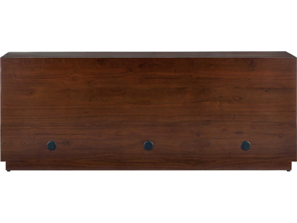 Currey and Company Jardin Credenza in Walnut and Antique Brass