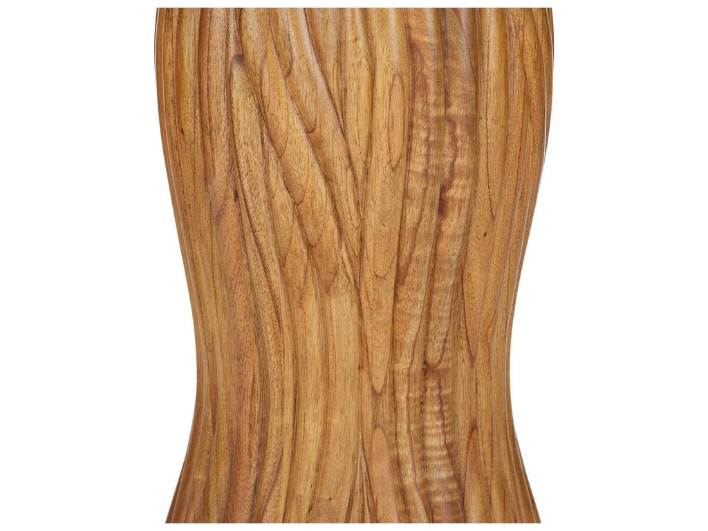 Currey and Company Tassel Round Entry Table in Morel Brown Wood and Marble