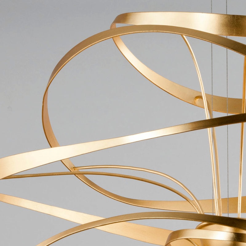 Calligraphy 2-Light Unique / Statement Geometric LED Chandelier