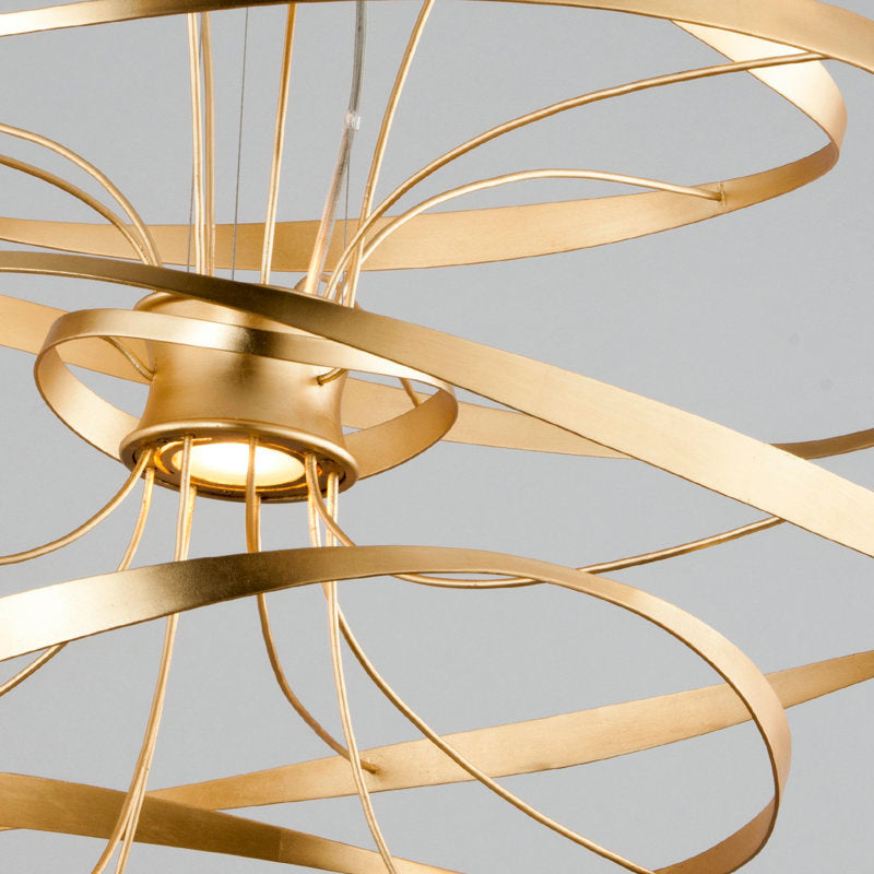 Calligraphy 2-Light Unique / Statement Geometric LED Chandelier