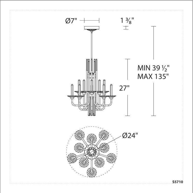 Calliope 12 Light Crystal LED Chandelier
