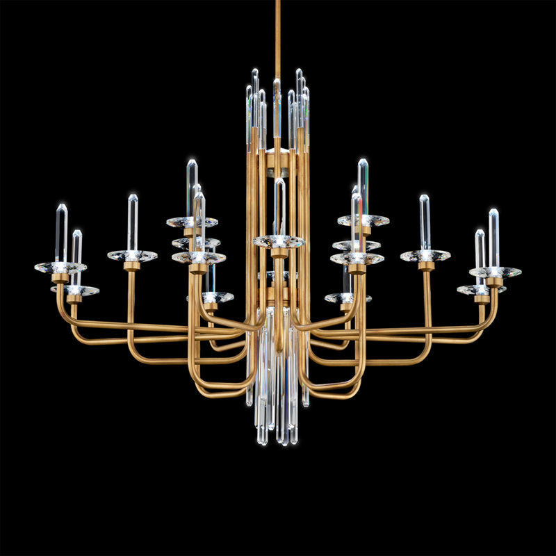 Calliope 16 Light Crystal LED Linear Chandelier