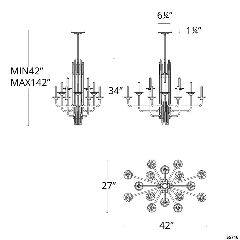Calliope 16 Light Crystal LED Linear Chandelier