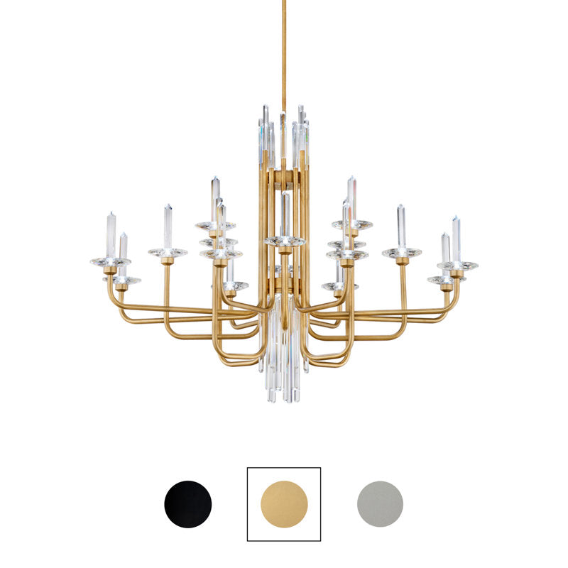 Calliope 16 Light Crystal LED Linear Chandelier