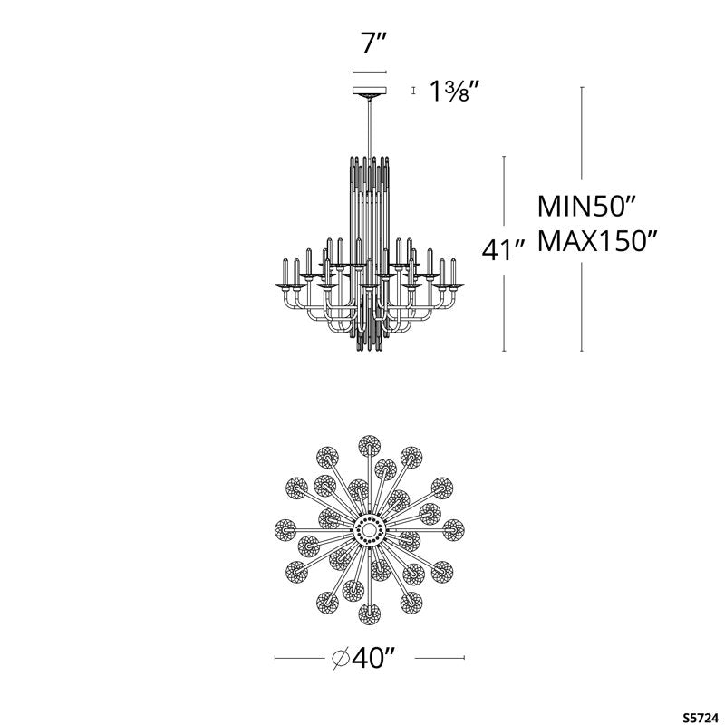 Calliope 24 Light Crystal LED Chandelier
