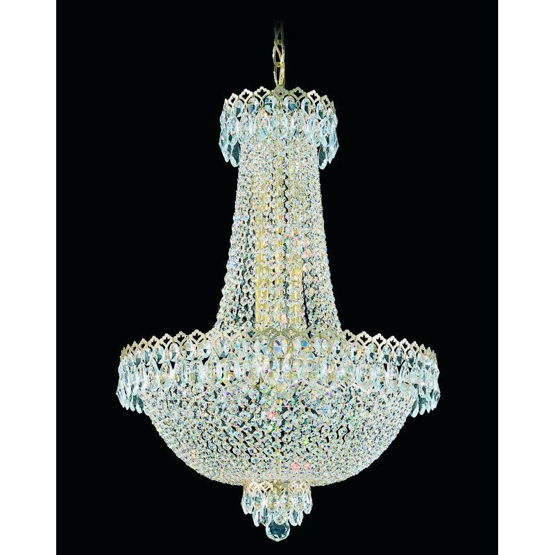 Camelot 12 Light 19.5in x 28in Pendant in Polished Gold with Clear Optic Crystals