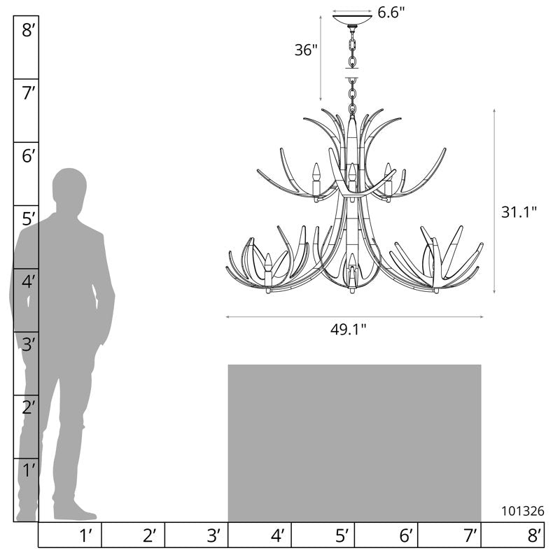 Caribou 9-Light Tiered Chandelier