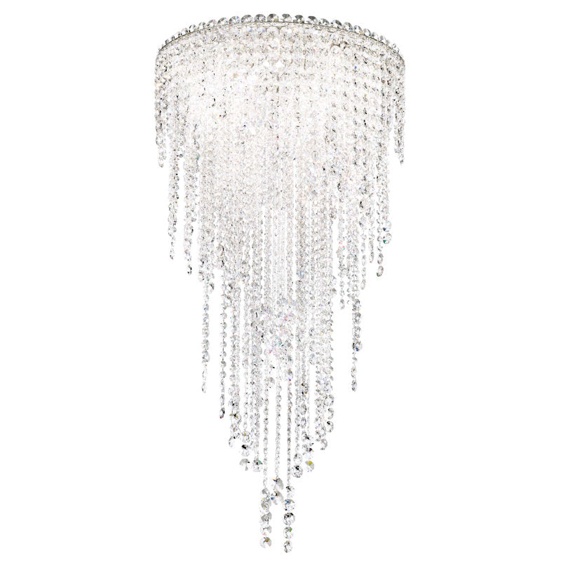 Chantant 5 Light 21in x 41.5in Chandelier in Polished Stainless Steel with Clear Radiance Crystals