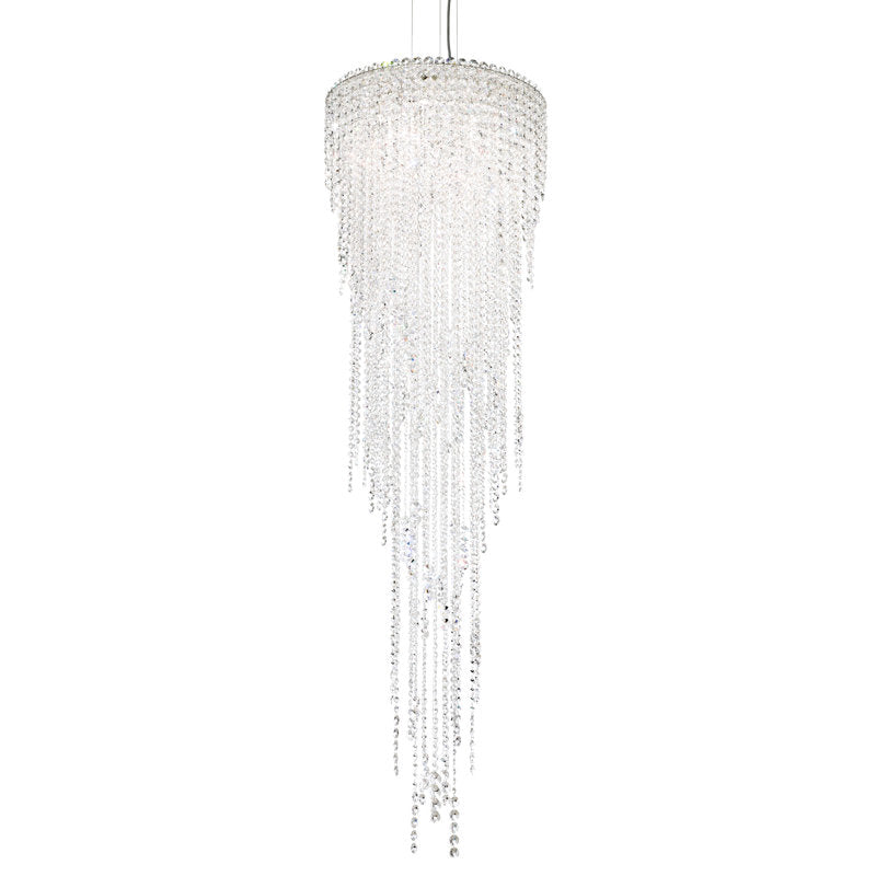 Chantant 5 Light 21in x 70.3in Chandelier in Polished Stainless Steel with Clear Radiance Crystals