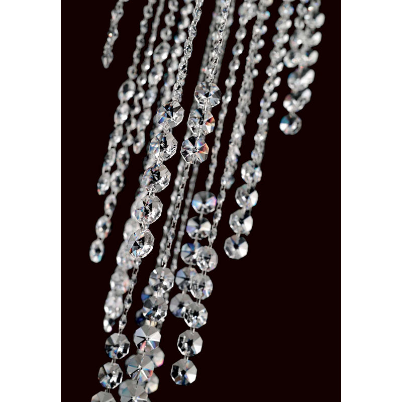 Chantant 6 Light 24in x 28in Chandelier in Polished Stainless Steel with Clear Radiance Crystals