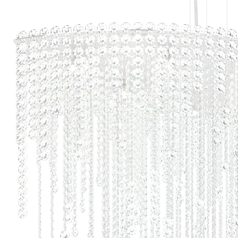 Chantant 8 Light 43in x 18.5in Linear Pendant in Polished Stainless Steel with Clear Radiance Crystals