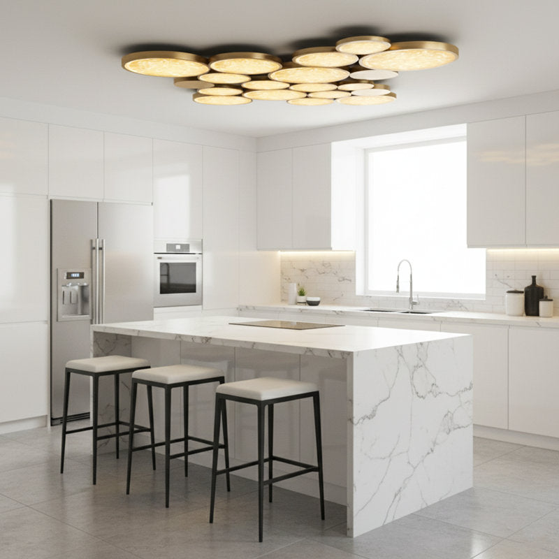 Circle Wall Sconce Light Glass And Brass – Elegant Ambient Lighting