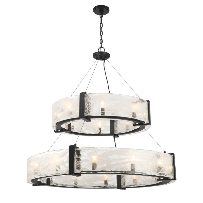 Cloud Break 20 - Light Steel Chandelier