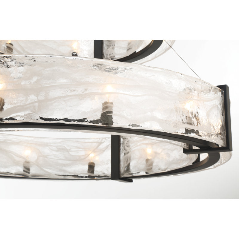 Cloud Break 20 - Light Steel Chandelier