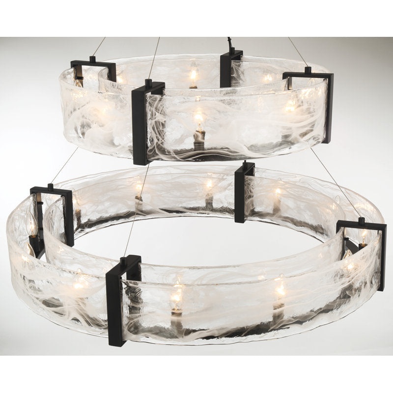 Cloud Break 20 - Light Steel Chandelier