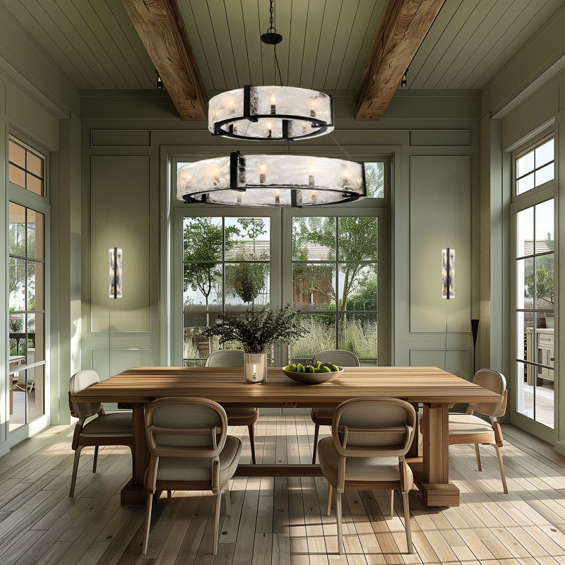 Cloud Break 20 - Light Steel Chandelier