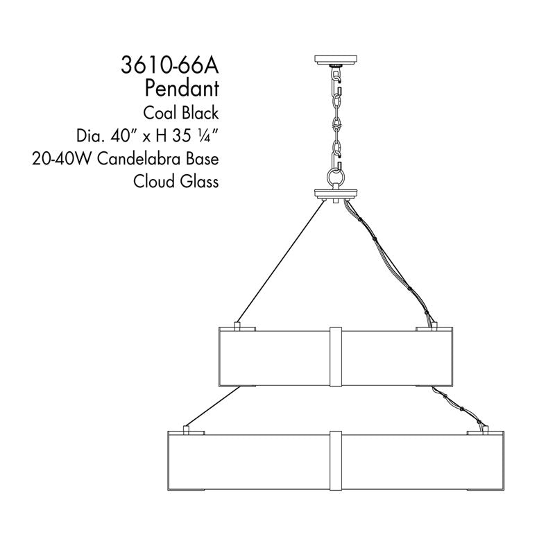Cloud Break 20 - Light Steel Chandelier