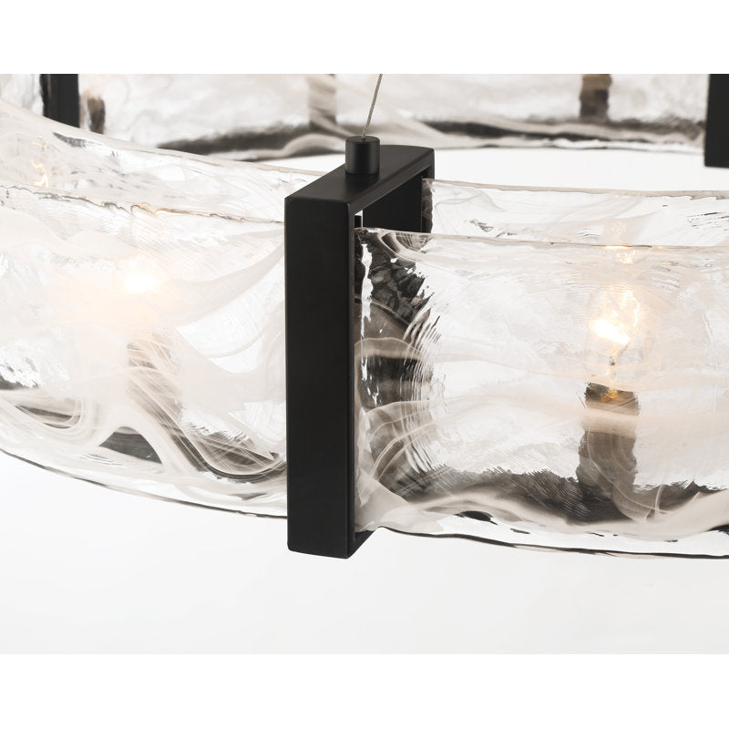 Cloud Break 20 - Light Steel Chandelier